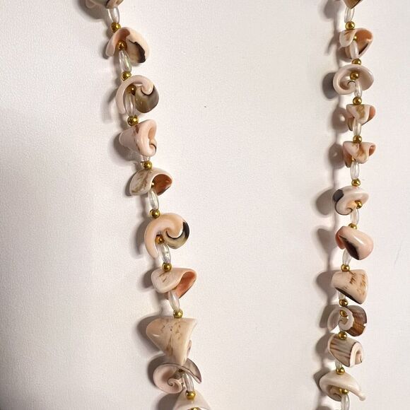 VINTAGE Women's Necklace Natural Cocomurex‎ Luhuanus Sea Shell Beaded 23 in. - Picture 12 of 12